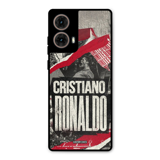 Black Paper Art Ronaldo Moto G85 Mobile Back Cover - Sports PrintShield Case
