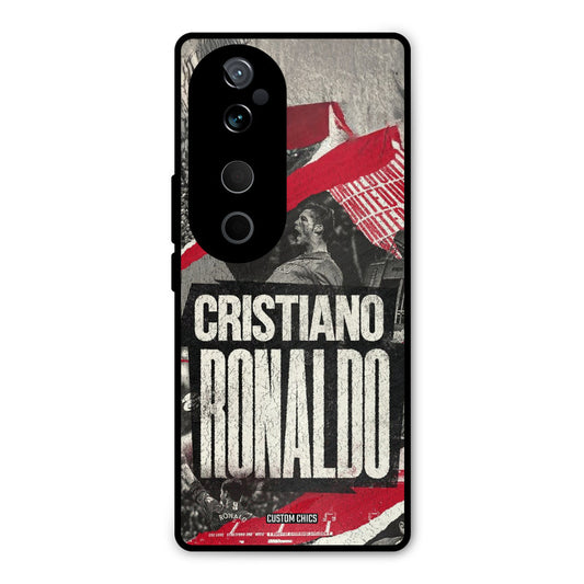 Black Paper Art Ronaldo Vivo V40 Mobile Back Cover - Sports PrintShield Case