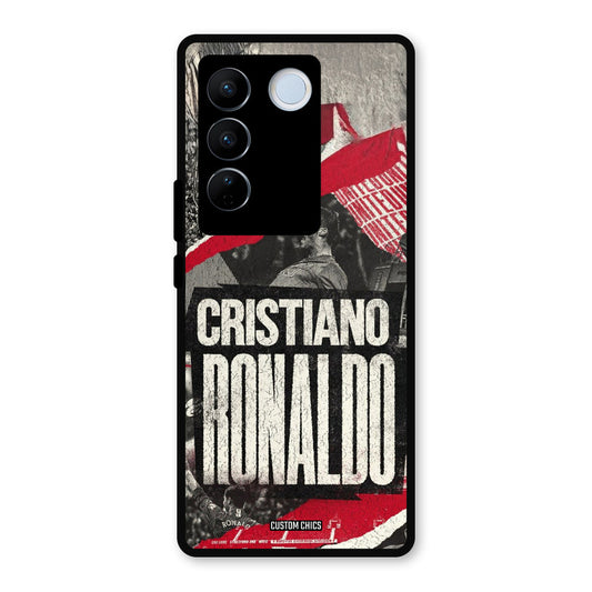 Black Paper Art Ronaldo Vivo V27 Pro Mobile Back Cover - Sports PrintShield Case