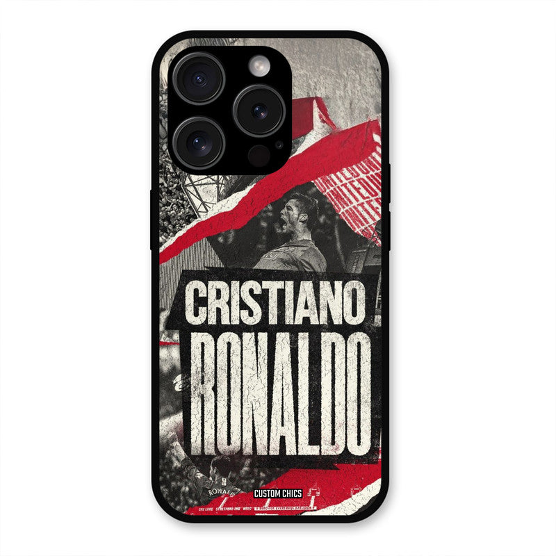 Black Paper Art Ronaldo  iPhone 15 Pro Max Mobile Back Cover - Sports PrintShield Case