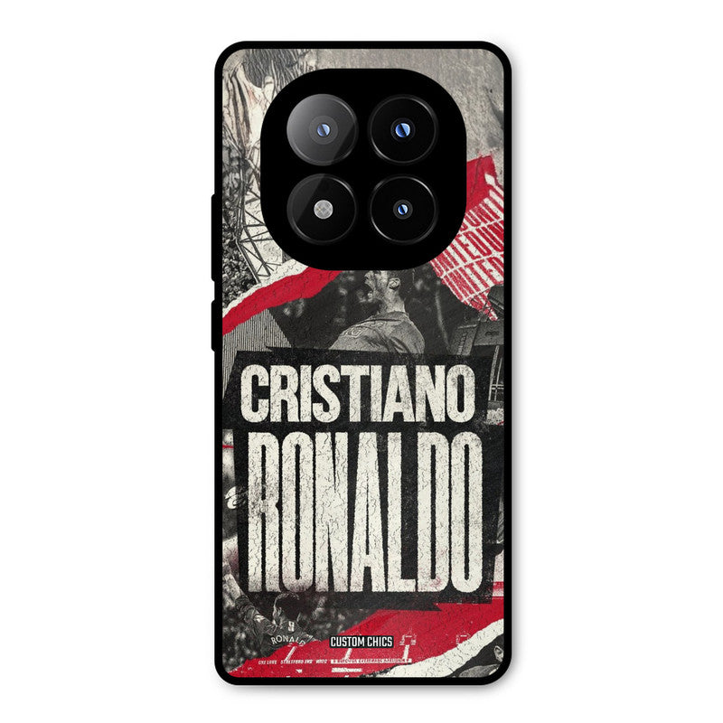 Black Paper Art Ronaldo Redmi Note 14 Pro Plus 5G Mobile Back Cover - Sports PrintShield Case