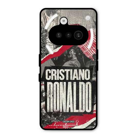 Black Paper Art Ronaldo Nothing Phone 3A Mobile Back Cover - Sports PrintShield Case