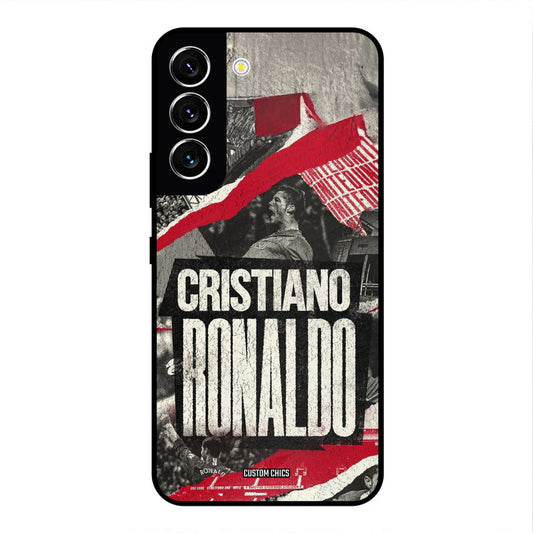 Black Paper Art Ronaldo Samsung Galaxy S22 Mobile Back Cover - Sports PrintShield Case