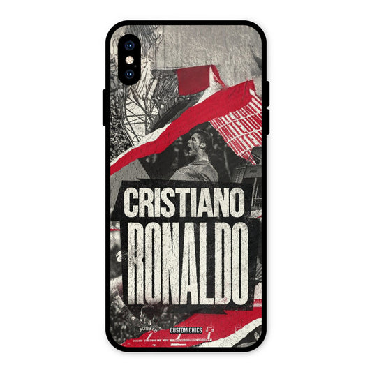 Black Paper Art Ronaldo iPhone XS Max Mobile Back Cover - Sports PrintShield Case