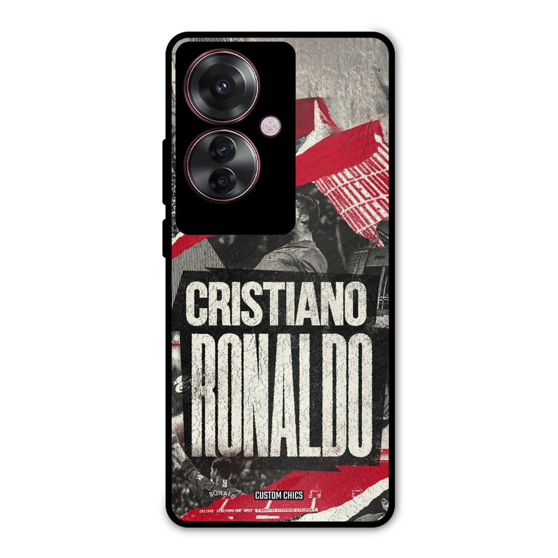 Black Paper Art Ronaldo Oppo F25 Pro Mobile Back Cover - Sports PrintShield Case