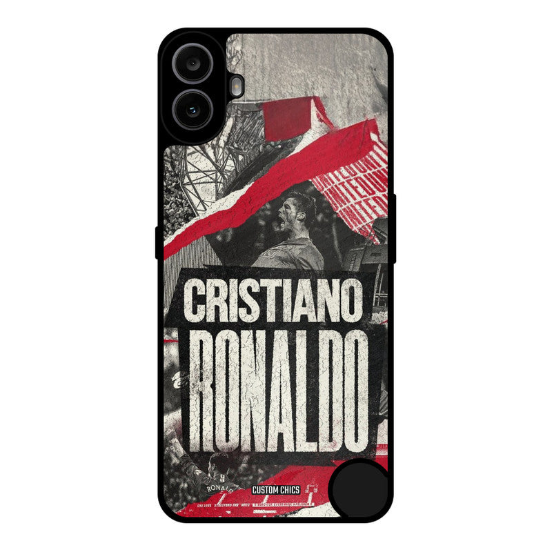 Black Paper Art Ronaldo Nothing CMF Phone 1 Mobile Back Cover - Sports PrintShield Case