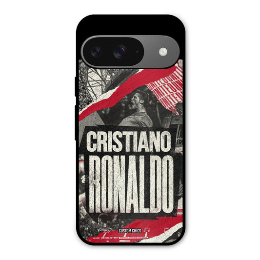 Black Paper Art Ronaldo Google Pixel 9 Mobile Back Cover - Sports PrintShield Case