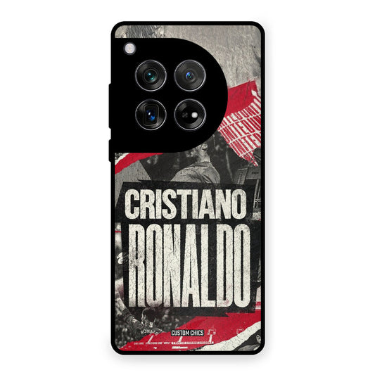 Black Paper Art Ronaldo OnePlus 12 Mobile Back Cover - Sports PrintShield Case