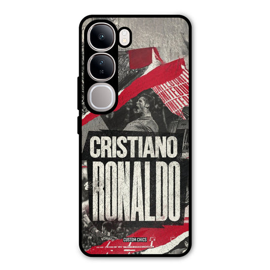Black Paper Art Ronaldo Vivo Y300 Mobile Back Cover - Sports PrintShield Case