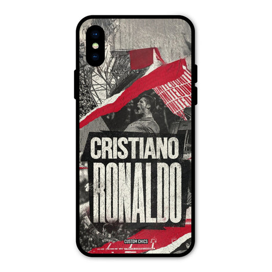 Black Paper Art Ronaldo iPhone X Mobile Back Cover - Sports PrintShield Case