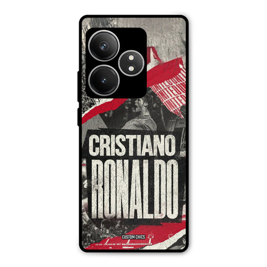 Black Paper Art Ronaldo Realme GT 6T Mobile Back Cover - Sports PrintShield Case