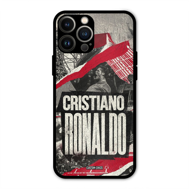Black Paper Art Ronaldo  iPhone 13 Pro Max Mobile Back Cover - Sports PrintShield Case