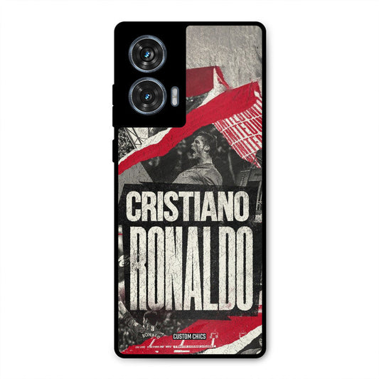 Black Paper Art Ronaldo Moto G96 Mobile Back Cover - Sports PrintShield Case