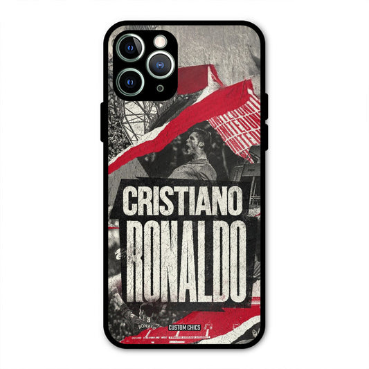 Black Paper Art Ronaldo  iPhone 11 Pro Max Mobile Back Cover - Sports PrintShield Case