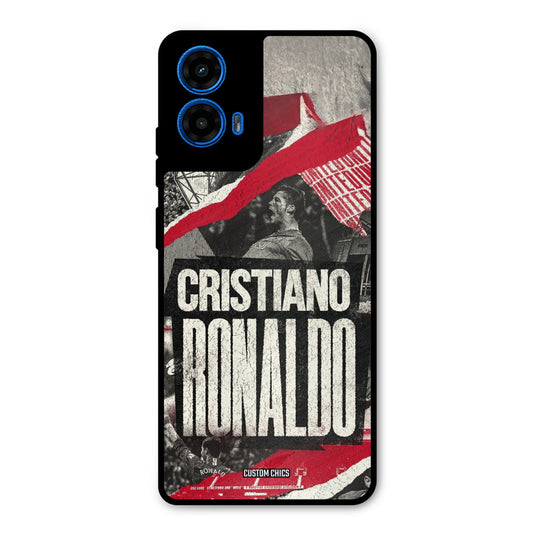 Black Paper Art Ronaldo Moto G45 Mobile Back Cover - Sports PrintShield Case