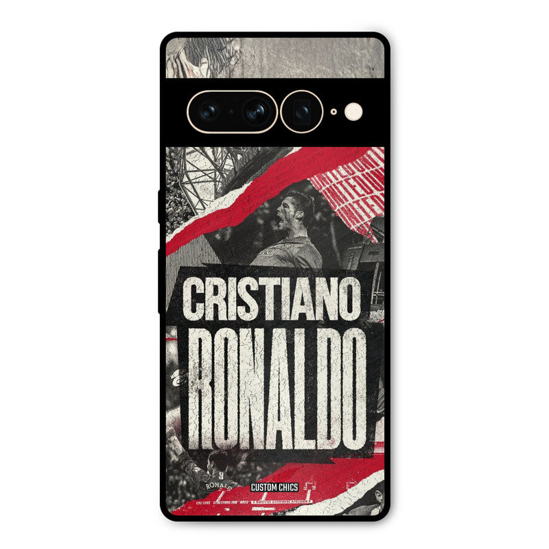 Black Paper Art Ronaldo Google Pixel 7 Pro Mobile Back Cover - Sports PrintShield Case