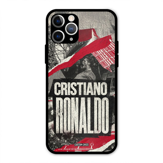 Black Paper Art Ronaldo  iPhone 11 Pro Mobile Back Cover - Sports PrintShield Case