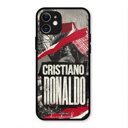 Black Paper Art Ronaldo  iPhone 12 Mobile Back Cover - Sports PrintShield Case