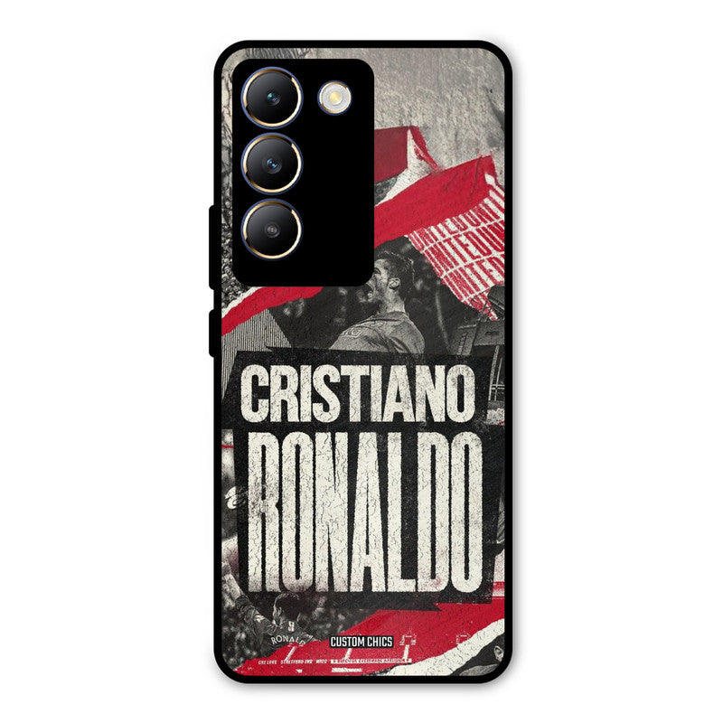 Black Paper Art Ronaldo Vivo Y200e Mobile Back Cover - Sports PrintShield Case