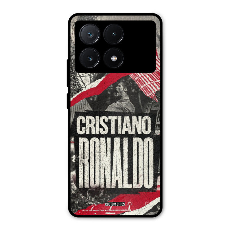 Black Paper Art Ronaldo Poco X6 Pro Mobile Back Cover - Sports PrintShield Case