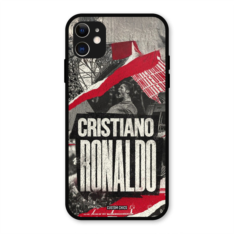Black Paper Art Ronaldo  iPhone 11 Mobile Back Cover - Sports PrintShield Case
