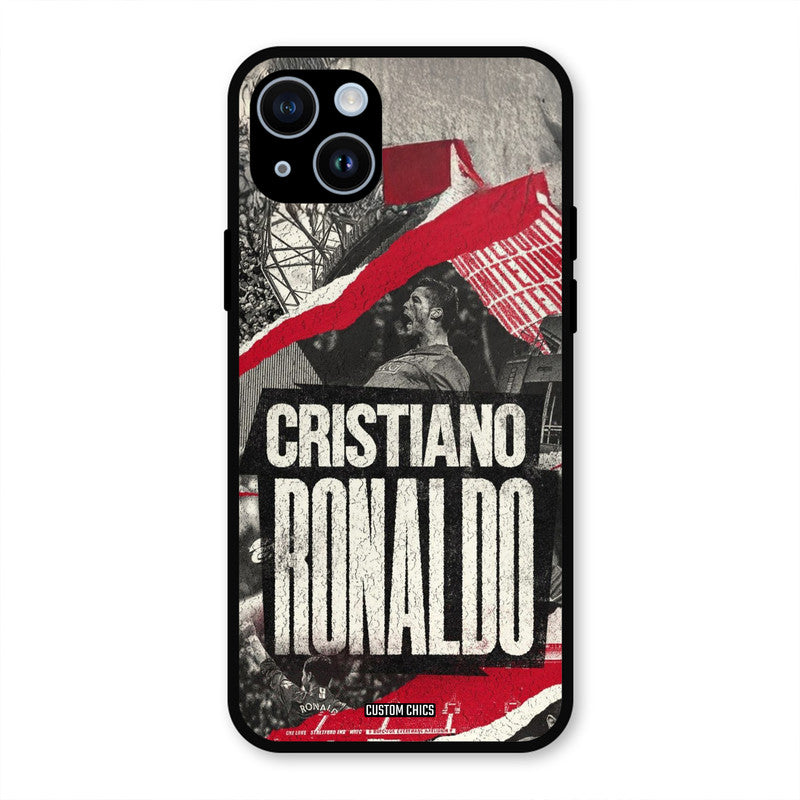 Black Paper Art Ronaldo  iPhone 14 Mobile Back Cover - Sports PrintShield Case