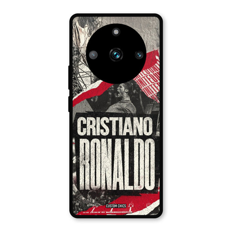 Black Paper Art Ronaldo Realme 11 Pro Plus Mobile Back Cover - Sports PrintShield Case