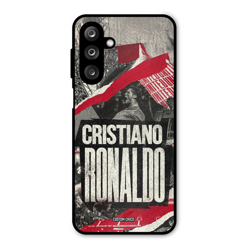 Black Paper Art Ronaldo Samsung Galaxy M36 Mobile Back Cover - Sports PrintShield Case