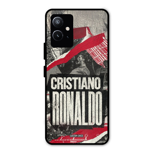 Black Paper Art Ronaldo Vivo Y75 5G Mobile Back Cover - Sports PrintShield Case