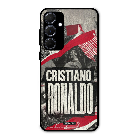Black Paper Art Ronaldo Samsung Galaxy A35 5G Mobile Back Cover - Sports PrintShield Case