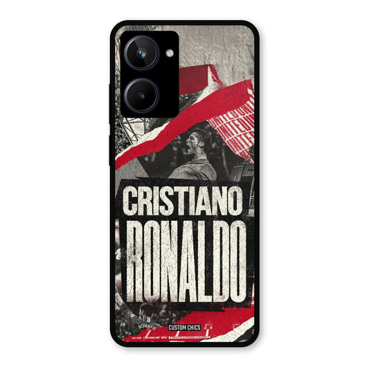 Black Paper Art Ronaldo Realme 10 Mobile Back Cover - Sports PrintShield Case