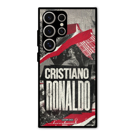 Black Paper Art Ronaldo Samsung Galaxy S24 Ultra Mobile Back Cover - Sports PrintShield Case