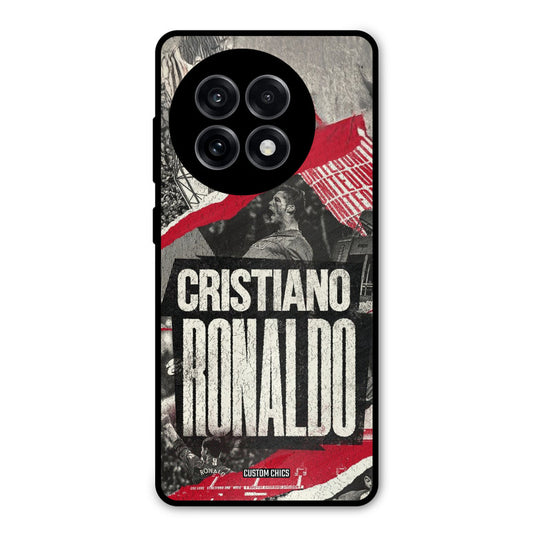 Black Paper Art Ronaldo OnePlus 13R Mobile Back Cover - Sports PrintShield Case