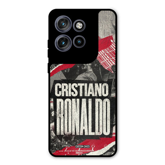 Black Paper Art Ronaldo Motorola Edge 50 Neo Mobile Back Cover - Sports PrintShield Case