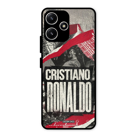 Black Paper Art Ronaldo Redmi 12 5G Mobile Back Cover - Sports PrintShield Case