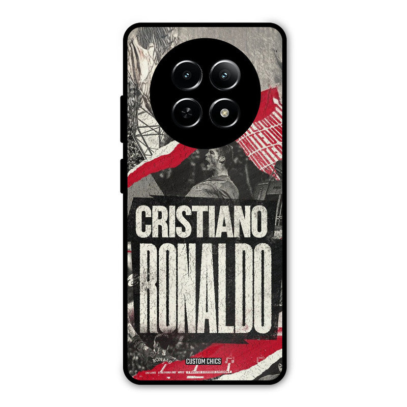 Black Paper Art Ronaldo Realme Narzo N65 Mobile Back Cover - Sports PrintShield Case