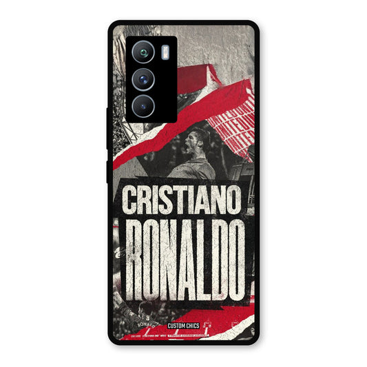 Black Paper Art Ronaldo iQOO 9SE Mobile Back Cover - Sports PrintShield Case