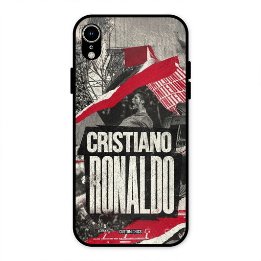 Black Paper Art Ronaldo iPhone XR Mobile Back Cover - Sports PrintShield Case