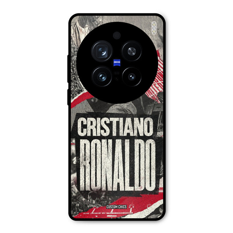 Black Paper Art Ronaldo Vivo X200 Pro Mobile Back Cover - Sports PrintShield Case