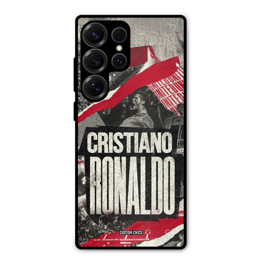 Black Paper Art Ronaldo Samsung Galaxy S25 Ultra Mobile Back Cover - Sports PrintShield Case