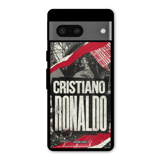 Black Paper Art Ronaldo Google Pixel 7 Mobile Back Cover - Sports PrintShield Case