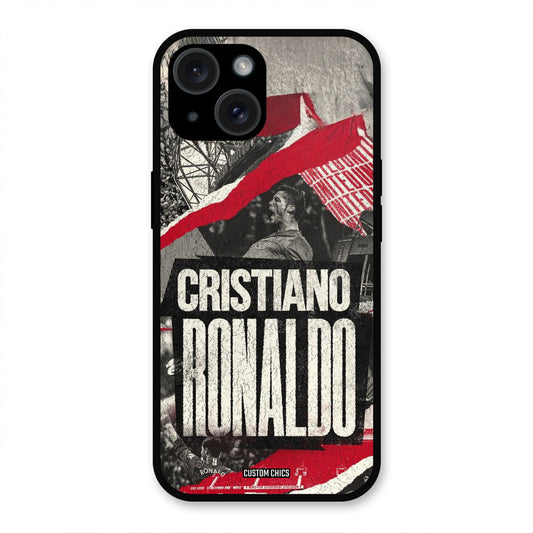 Black Paper Art Ronaldo  iPhone 15 Plus Mobile Back Cover - Sports PrintShield Case