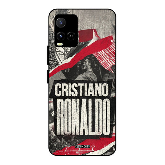 Black Paper Art Ronaldo Vivo Y33s Mobile Back Cover - Sports PrintShield Case