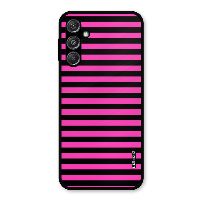 Black Pink Stripes Samsung Galaxy M34 5G Mobile Back Cover - Aesthetic PrintShield Case
