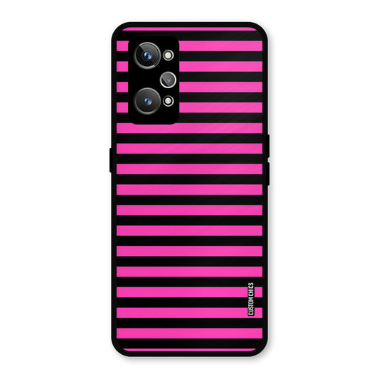 Black Pink Stripes Realme GT 2 Mobile Back Cover - Aesthetic PrintShield Case
