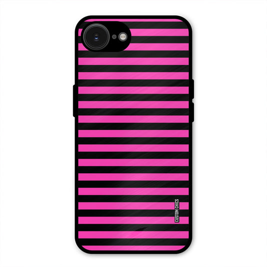 Black Pink Stripes iPhone 16e Mobile Back Cover - Aesthetic PrintShield Case