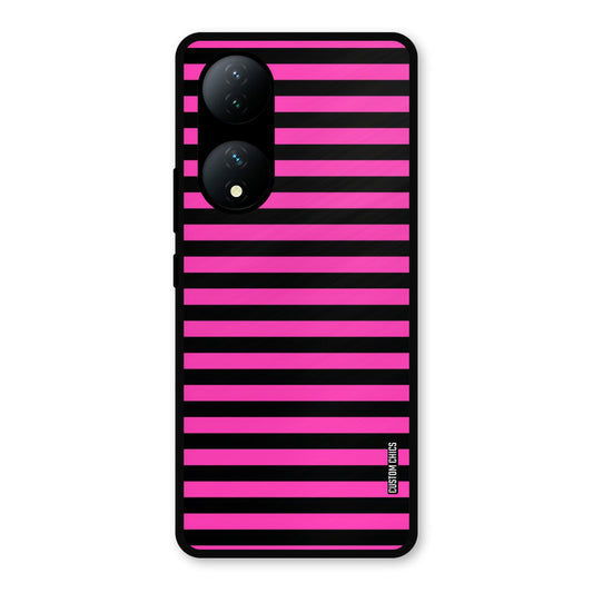 Black Pink Stripes Vivo Y100 Mobile Back Cover - Aesthetic PrintShield Case
