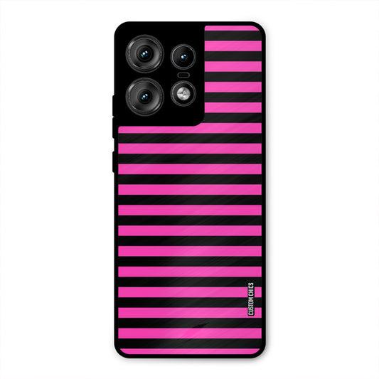 Black Pink Stripes Motorola Edge 50 Pro Mobile Back Cover - Aesthetic PrintShield Case
