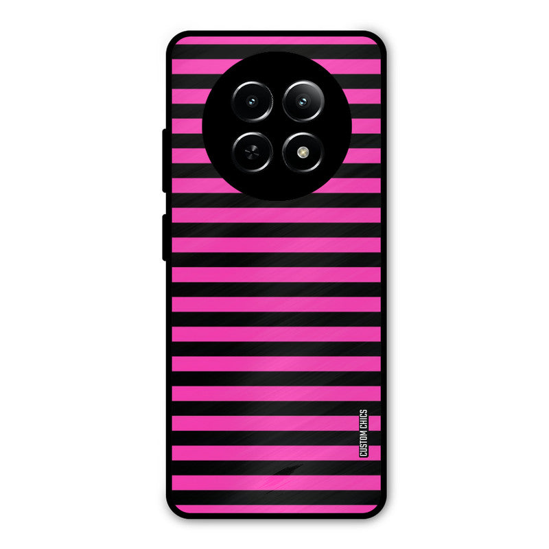 Black Pink Stripes Realme Narzo N65 Mobile Back Cover - Aesthetic PrintShield Case