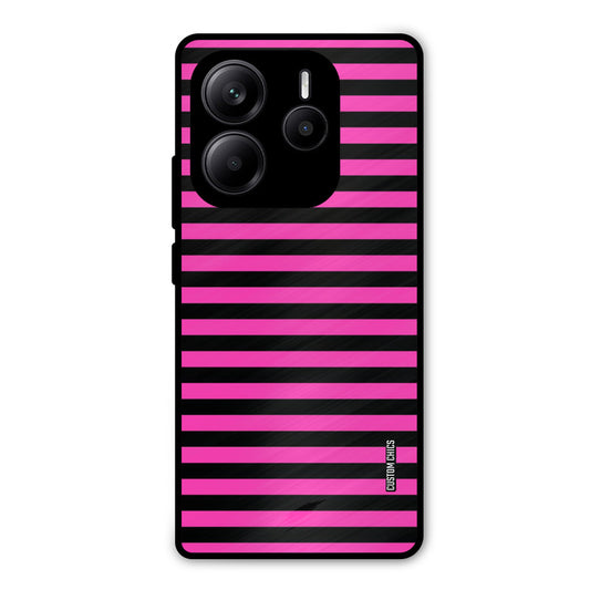 Black Pink Stripes Redmi Note 14 Mobile Back Cover - Aesthetic PrintShield Case